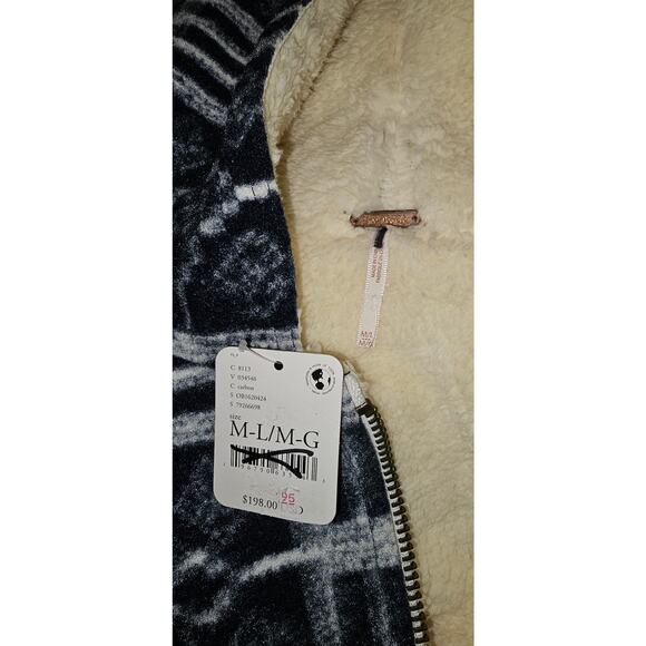 NWT Free People Miss You Hooded Poncho SLOUCHY Plaid OVERSIZED M/L Carbon - Picture 4 of 4